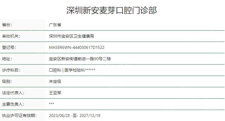 深圳麦芽口腔医院是正规医院吗?从资质医生名单口碑来看技术好医生强劲