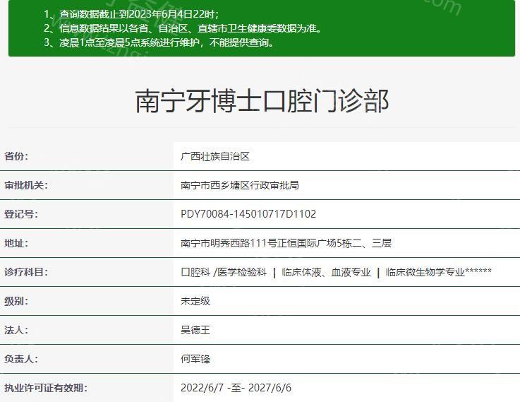 南宁牙博士口腔医生简介/价目表/地址/口碑看是正规医院哦